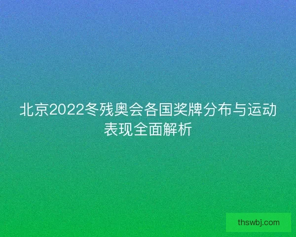 北京2022冬残奥会各国奖牌分布与运动表现全面解析